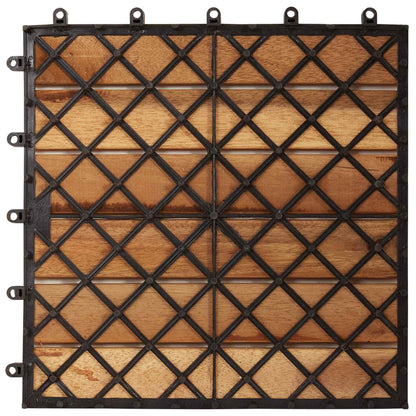 Piastrella per Decking 10 pcs Marrone 30 x 30 cm