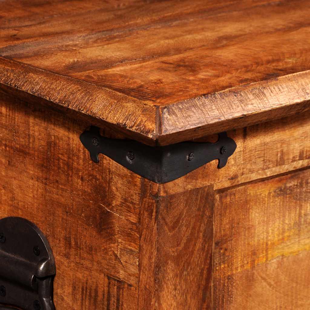 Cassapanca di Stoccaggio in Legno Ruvido di Mango