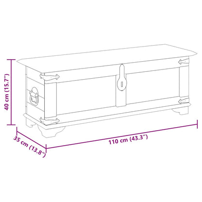 Cassapanca di Stoccaggio in Legno Ruvido di Mango