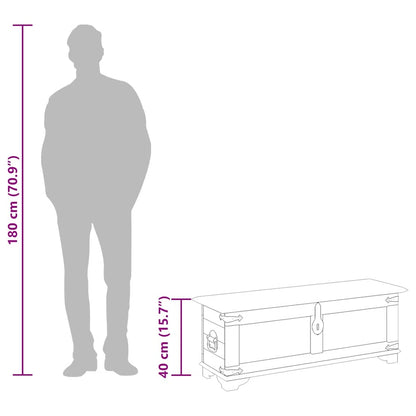 Cassapanca di Stoccaggio in Legno Ruvido di Mango