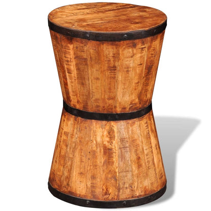 Sgabello a Forma di Clessidra in Massello Ruvido di Mango - homemem39