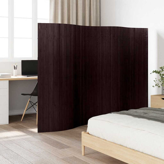 Pannello Divisore per la Stanza Bambù Marrone Scuro 250x165 cm - homemem39