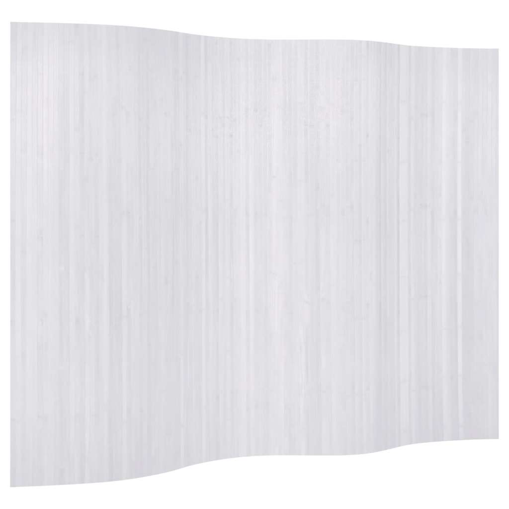 Pannello Divisore per la Stanza in Bambù Bianco Larghezza 250 cm Altezza 165 cm | homemem39