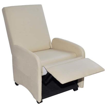 Poltrona Reclinabile Crema in Similpelle | homemem39