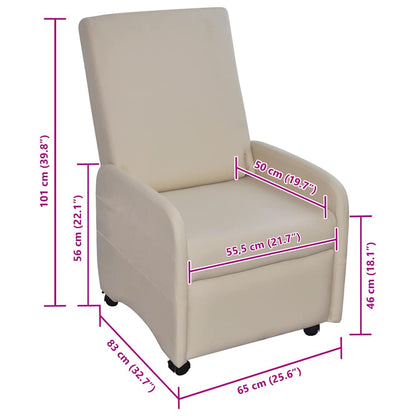 Poltrona Reclinabile Crema in Similpelle | homemem39