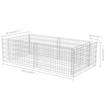Gabbione Fioriera in Acciaio Zincato 180x90x50 cm - homemem39
