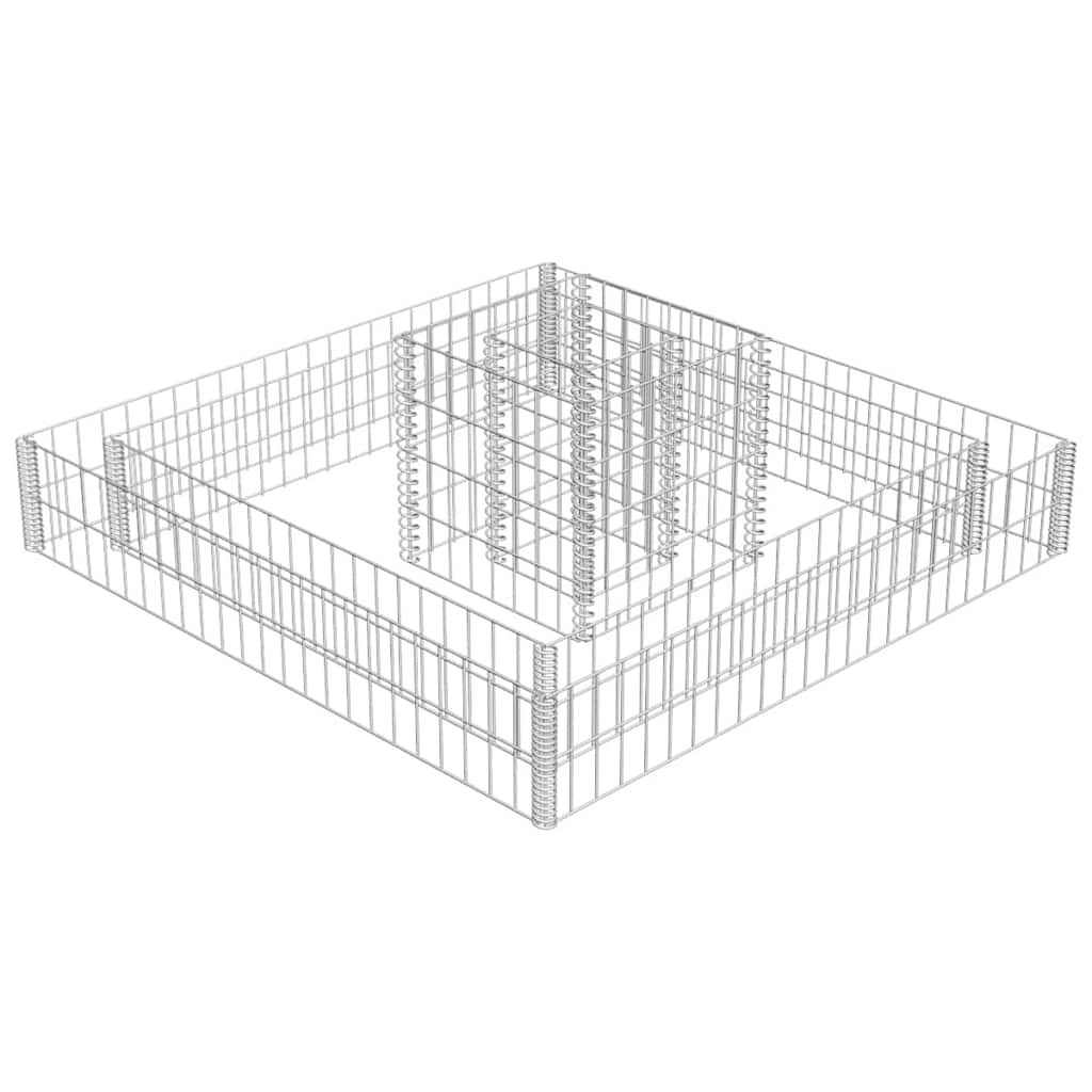 Gabbione Fioriera in Acciaio Zincato 120x120x20 cm | homemem39