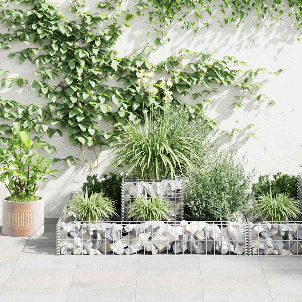 Gabbione Fioriera in Acciaio Zincato 120x120x20 cm | homemem39