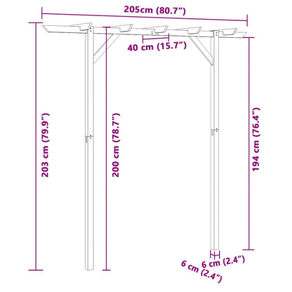 Pergolato da Giardino 205x40x203 cm in Legno - homemem39