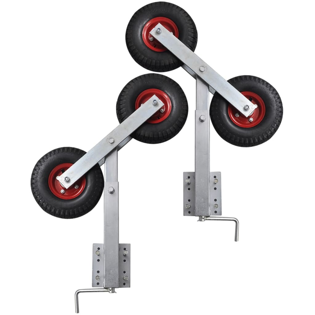 Set 2 Supporti Prua a Doppia Ruota per Rimorchio Barca 59-84 cm - homemem39