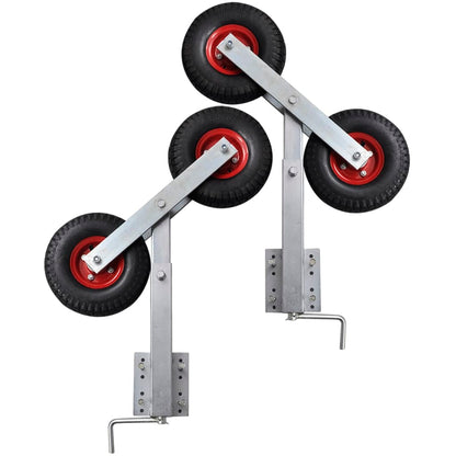 Set 2 Supporti Prua a Doppia Ruota per Rimorchio Barca 59-84 cm - homemem39