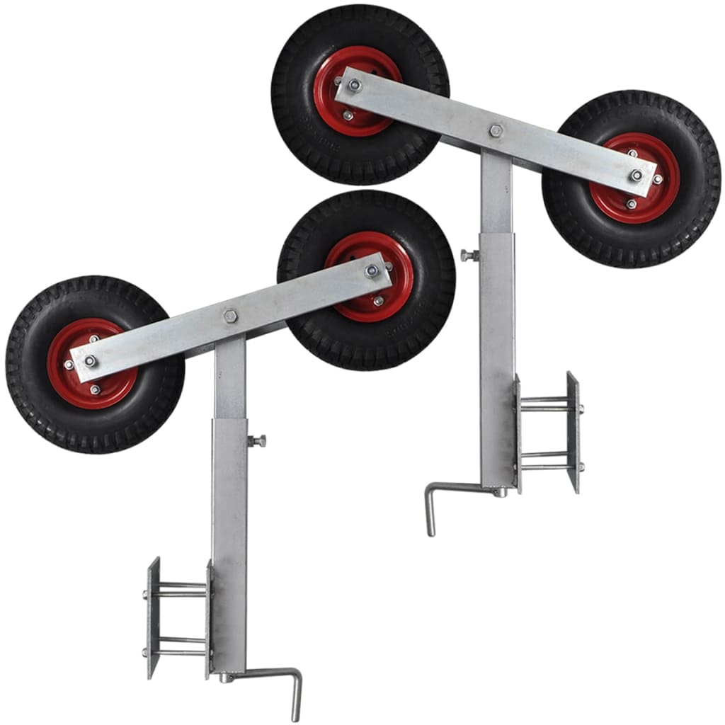 Set 2 Supporti Prua a Doppia Ruota per Rimorchio Barca 59-84 cm - homemem39