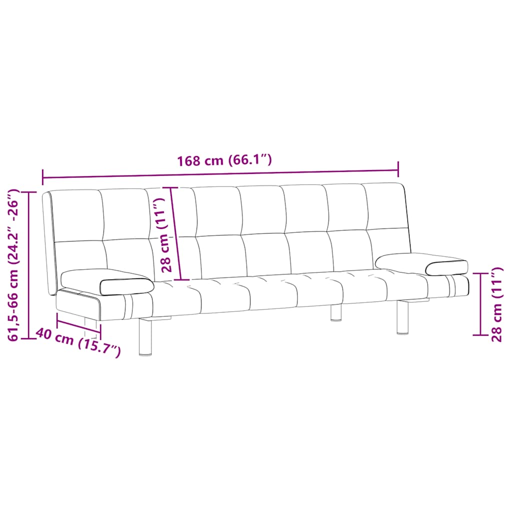 Divano Letto con 2 Cuscini in Similpelle Regolabile Nero - homemem39