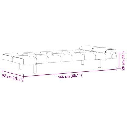 Divano Letto con 2 Cuscini in Similpelle Regolabile Nero | homemem39