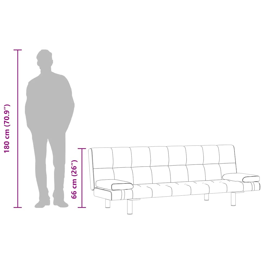 Divano Letto con 2 Cuscini in Similpelle Regolabile Nero - homemem39