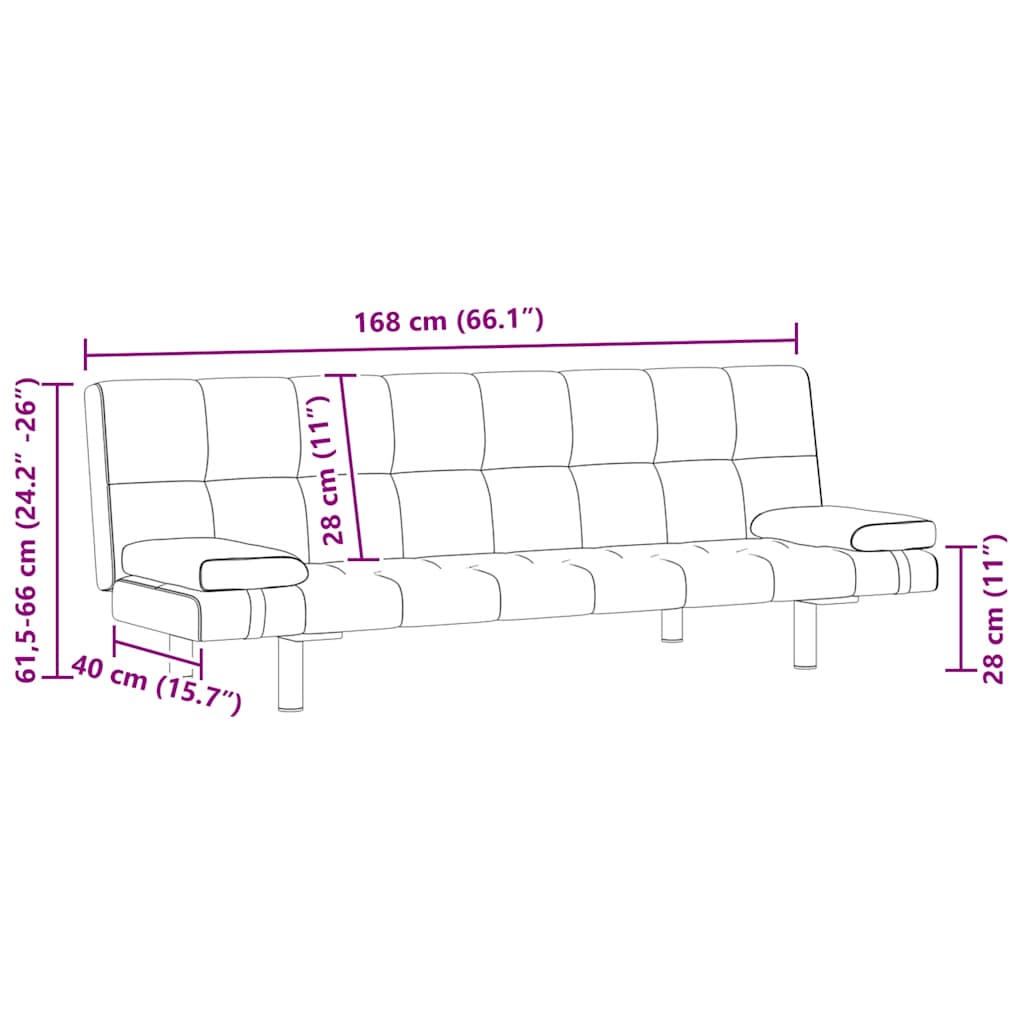 Divano Letto con 2 Cuscini Similpelle Regolabile Bianco Crema - homemem39