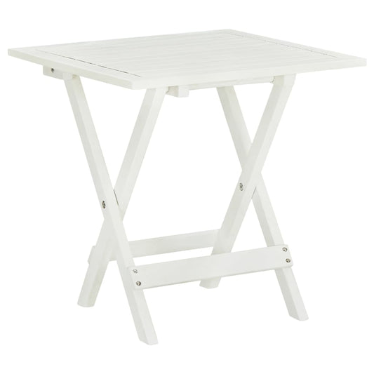 Tavolo da Bistrot Bianco 46x46x47cm in Legno Massello di Acacia - homemem39