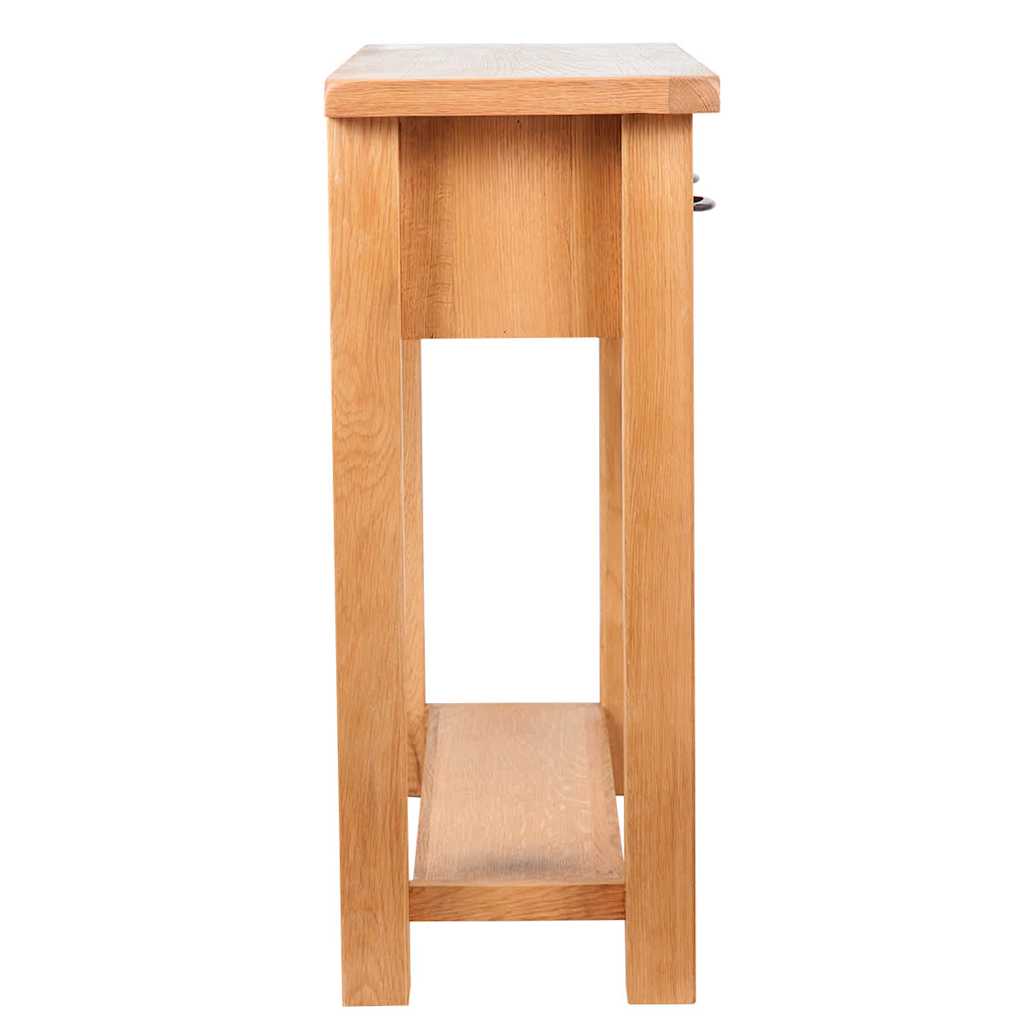Tavolo Consolle con 2 Cassetti 83x30x73cm in Massello di Rovere
