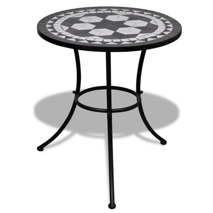 Set da Bistrot 3 pz in Piastrelle di Ceramica Nero e Bianco - homemem39