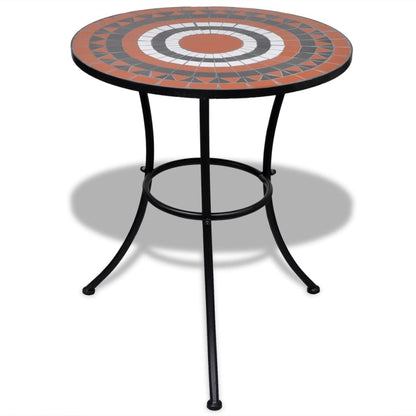 Set da Bistrot 3 pz Piastrelle di Ceramica Terracotta e Bianco - homemem39