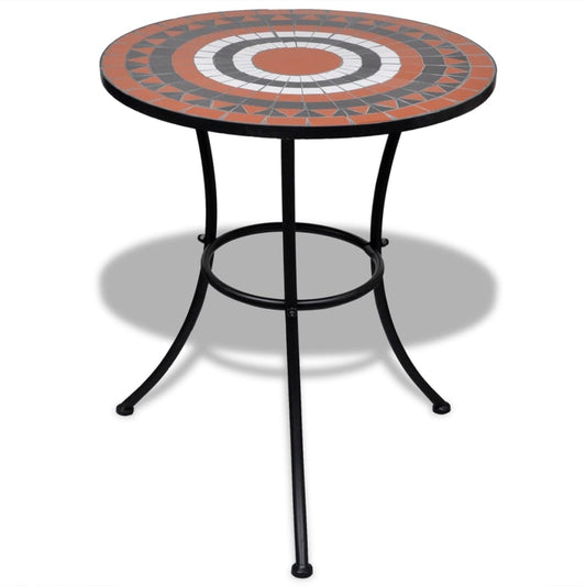 Set da Bistrot 3 pz Piastrelle di Ceramica Terracotta e Bianco - homemem39