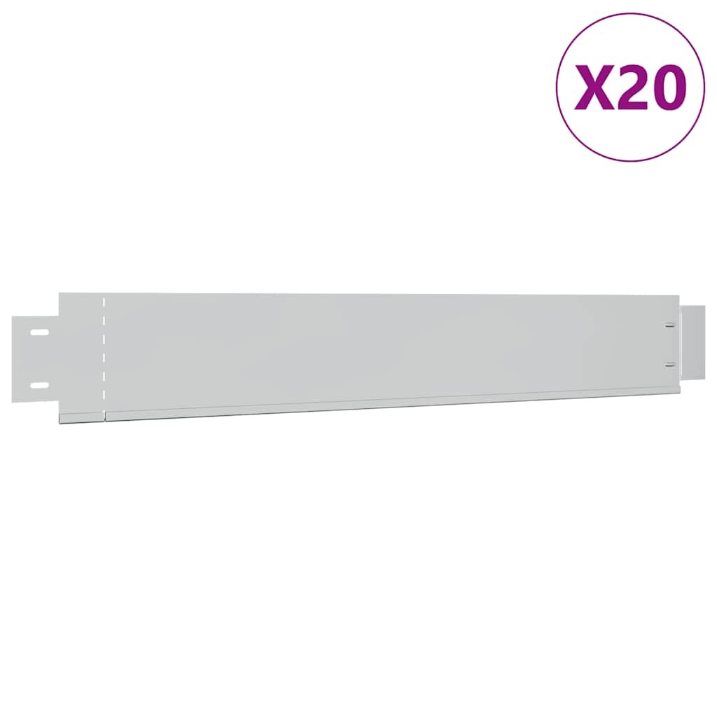 Set 20 pz Bordo Prato Flessibile in Acciaio Zincato 100 x 14 cm | homemem39