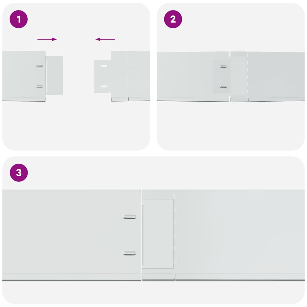 Set 20 pz Bordo Prato Flessibile in Acciaio Zincato 100 x 14 cm | homemem39