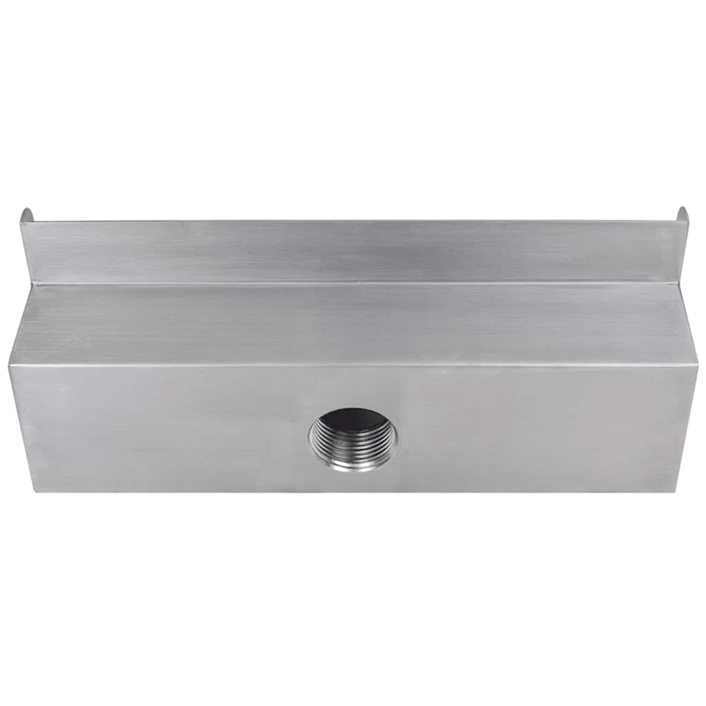 Fontana a Cascata per Giardino Rettangolare Acciaio Inox 30 cm