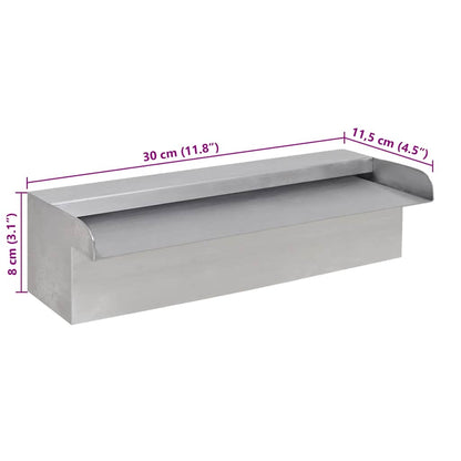 Fontana a Cascata per Giardino Rettangolare Acciaio Inox 30 cm - homemem39