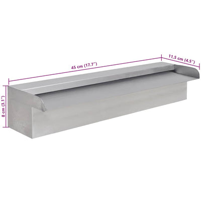 Fontana a Cascata per Giardino Rettangolare Acciaio Inox 45 cm - homemem39