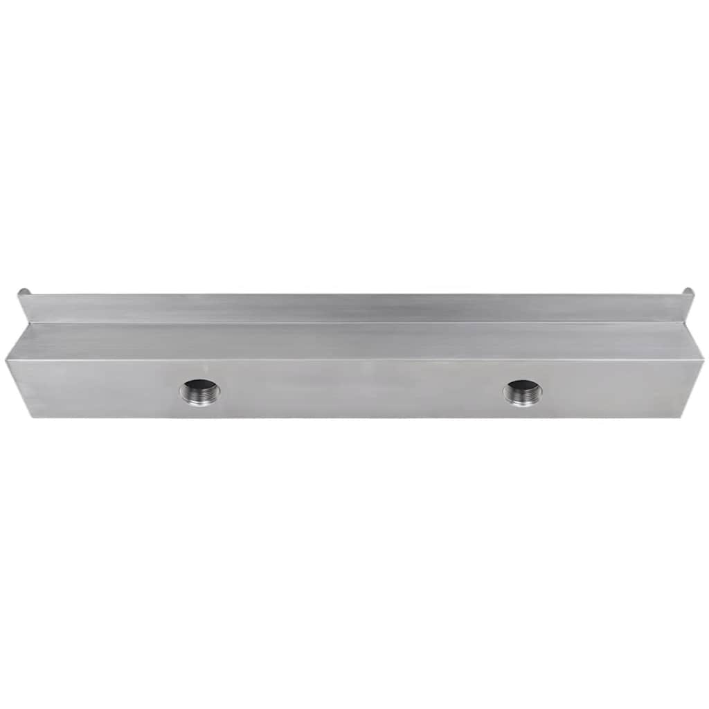 Fontana a Cascata per Giardino Rettangolare Acciaio Inox 90 cm