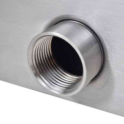 Cascata per Laghetto Rettangolare con LED in Acciaio Inox 30 cm | homemem39