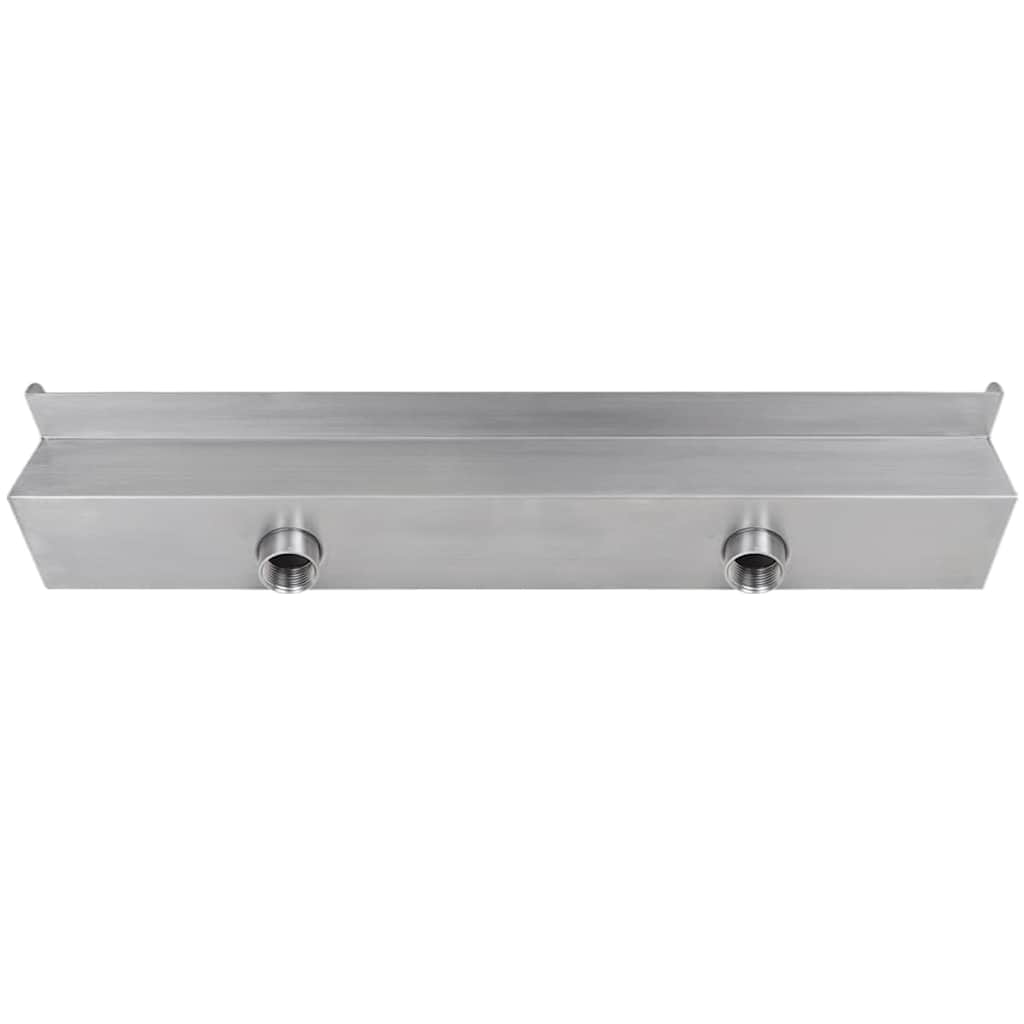 Cascata per Laghetto Rettangolare con LED in Acciaio Inox 60 cm - homemem39