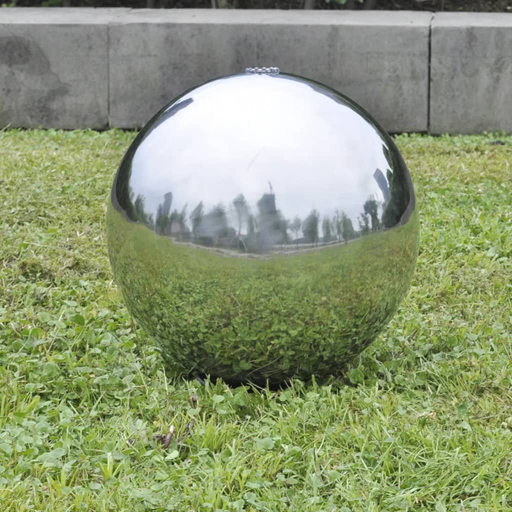 Fontana da Giardino a Sfera con LED in Acciaio Inox 20 cm | homemem39