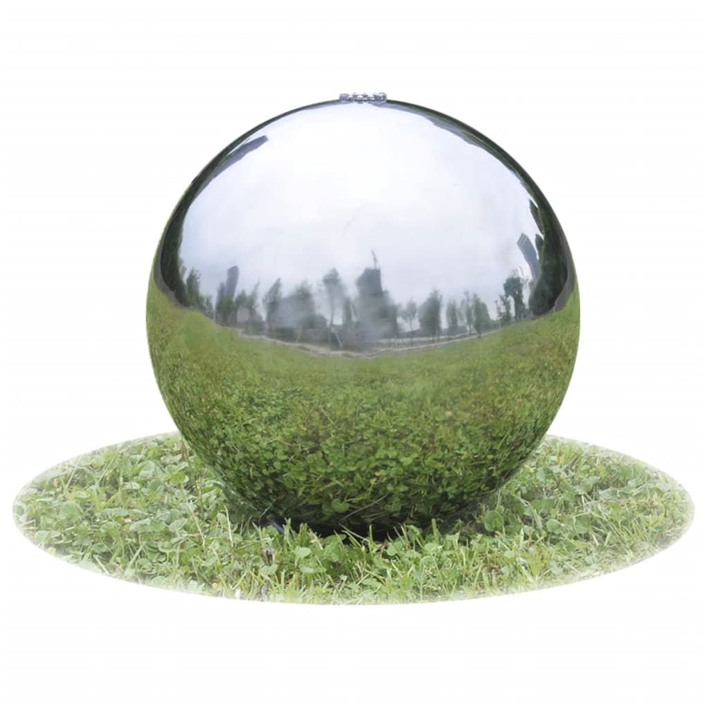 Fontana da Giardino a Sfera con LED in Acciaio Inox 20 cm | homemem39