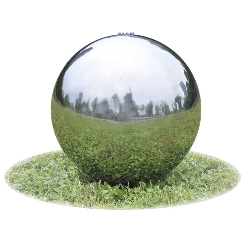 Fontana da Giardino a Sfera con LED in Acciaio Inox 40 cm | homemem39