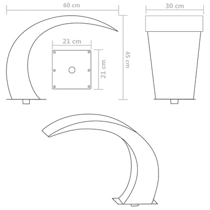 Cascata da Giardino in Acciaio Inossidabile 45x30x60 cm - homemem39