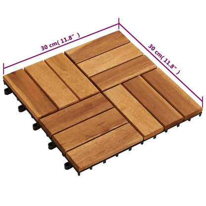 Floor Strips 30x30 cm in Acacia Wood 20pcs