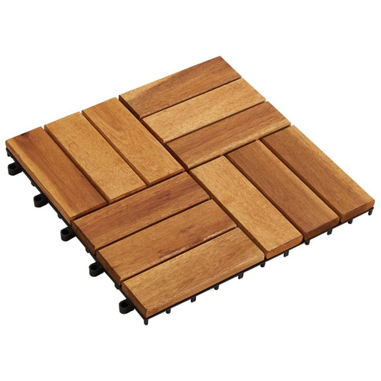 Listelli per Pavimento 30x30 cm in Legno di Acacia 30 pz - homemem39