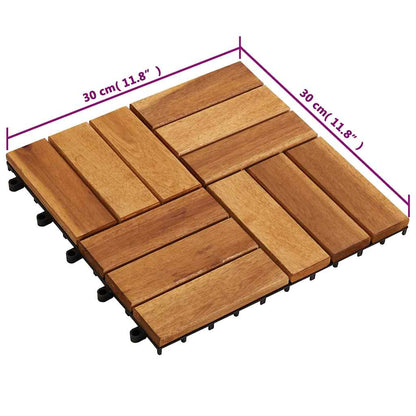 Floor Strips 30x30 cm in Acacia Wood 30 pcs