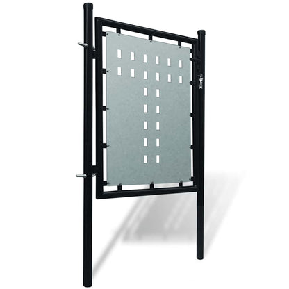 Cancello per Recinzione a una Porta Nero 100x100 cm | homemem39