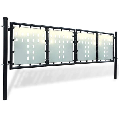 Cancello per Recinzione a una Porta Nero 300x75 cm | homemem39