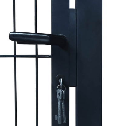 Cancello per Recinzione 2D (Singolo) Grigio Antracite 100x160 cm | homemem39