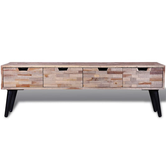 Consolle TV con 4 Cassetti in Legno di Recupero di Teak - homemem39