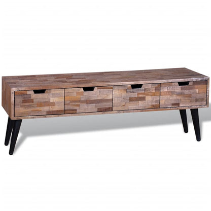 Consolle TV con 4 Cassetti in Legno di Recupero di Teak - homemem39
