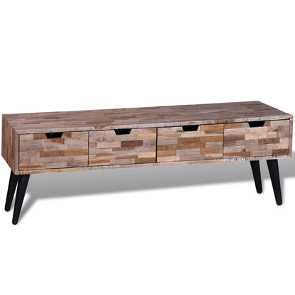 Consolle TV con 4 Cassetti in Legno di Recupero di Teak - homemem39