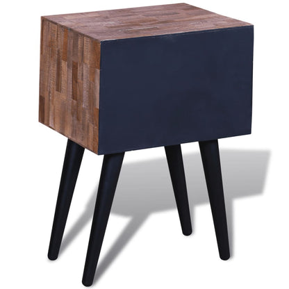 Comodino con 2 Cassetti in Legno di Recupero di Teak | homemem39