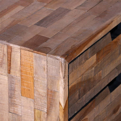 Comodino con 2 Cassetti in Legno di Recupero di Teak | homemem39