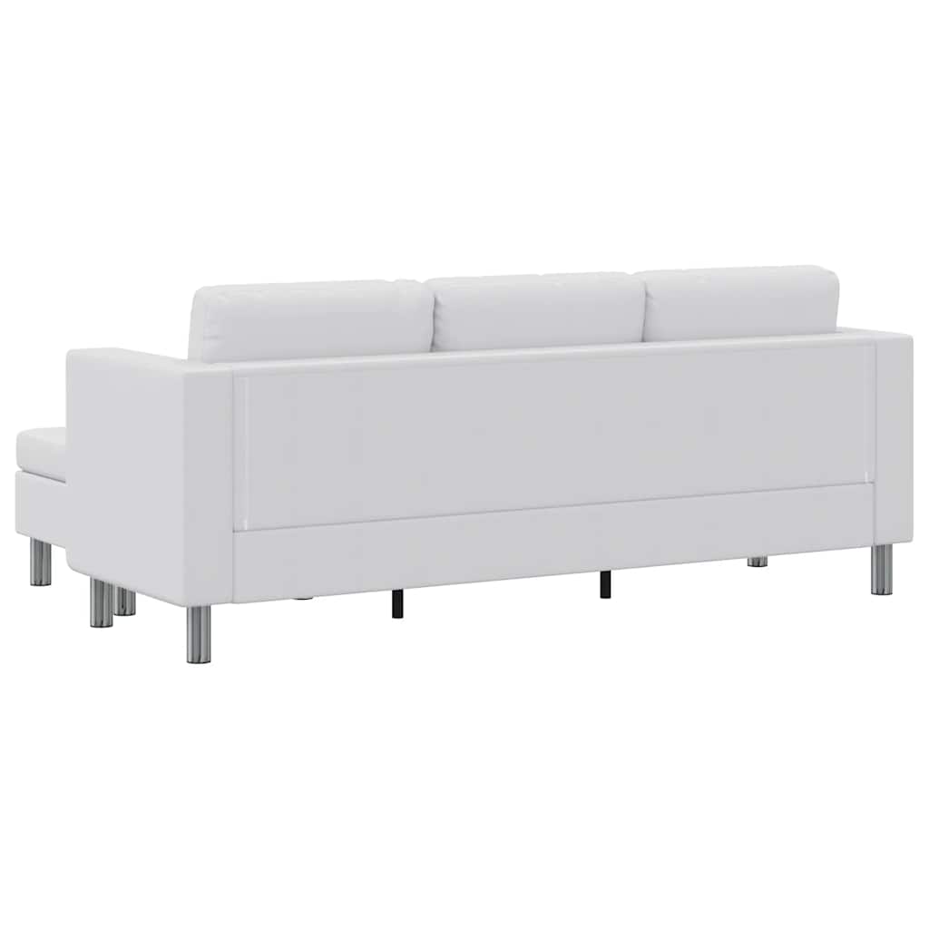 Divano Modulare 3 Posti in Pelle Artificiale Bianco - homemem39