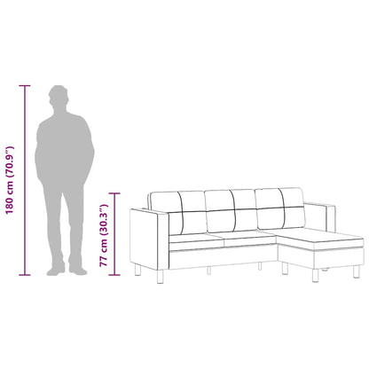 Divano Modulare 3 Posti in Pelle Artificiale Bianco - homemem39